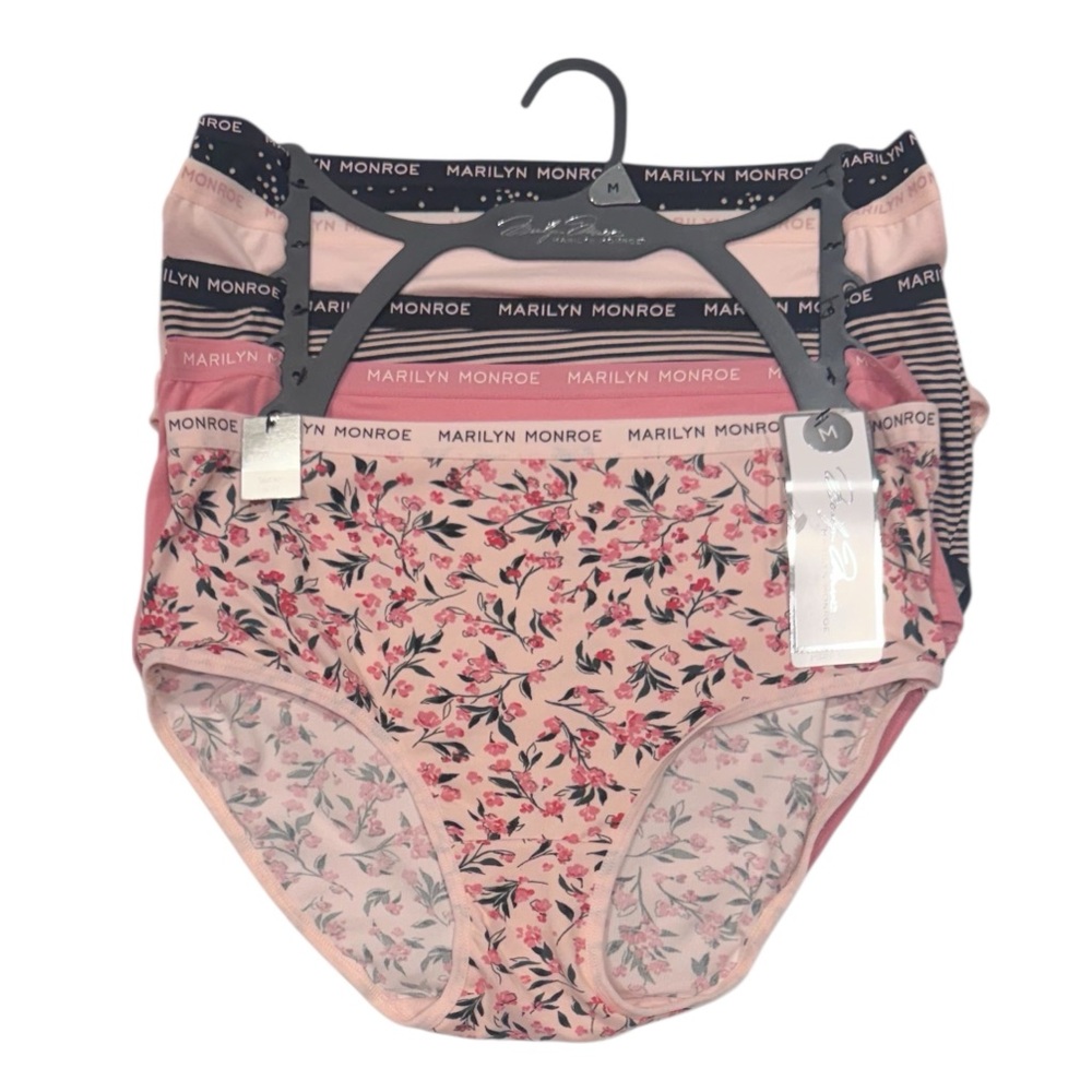 LAURA ASHLEY 5 Pack Panties Comfy Super Soft Floral Stripes Polka Dot NWT Medium